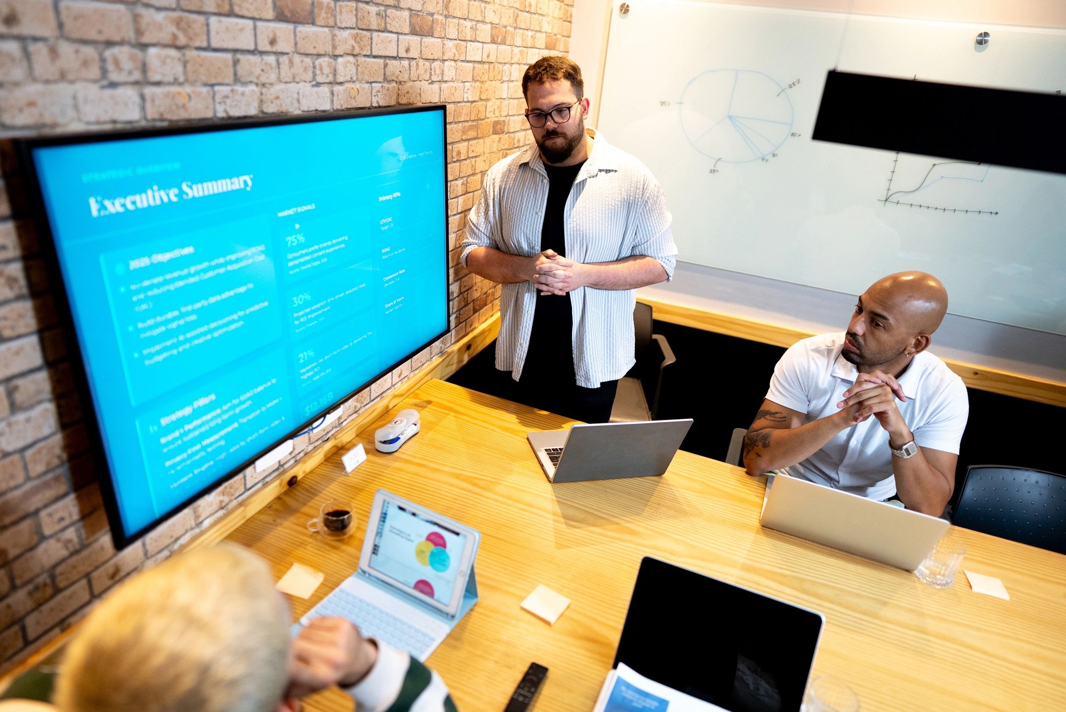 Team presentation in a modern meeting room